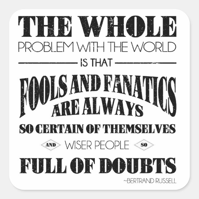 Fools and Fanatics Square Sticker (Front)