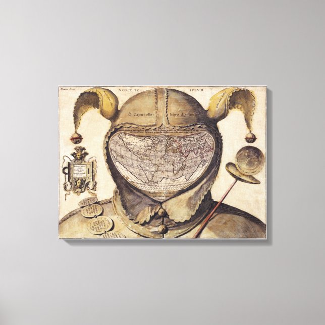 Fool's Cap World Map Canvas Print (Front)