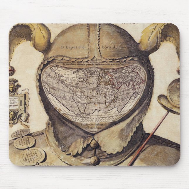 Fool's Cap World Map Mouse Mat (Front)
