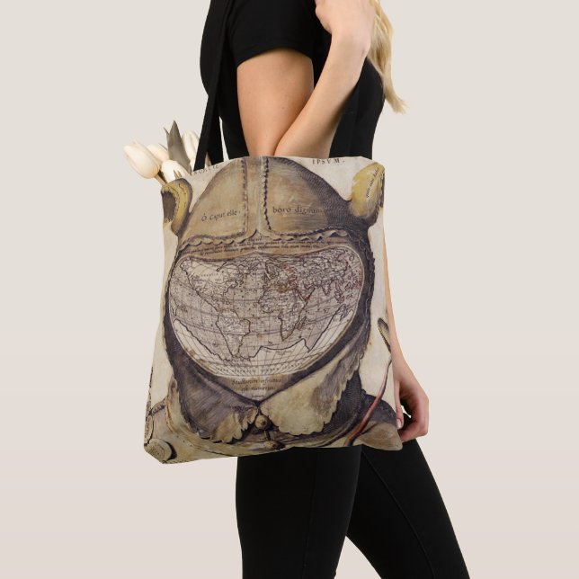 Fool's Cap World Map Tote Bag (Close Up)