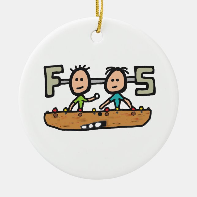 Foosball Ceramic Tree Decoration (Front)