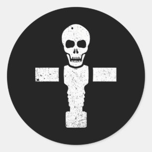 Foosball Skull Soccer Football Player Cool Sports Classic Round Sticker