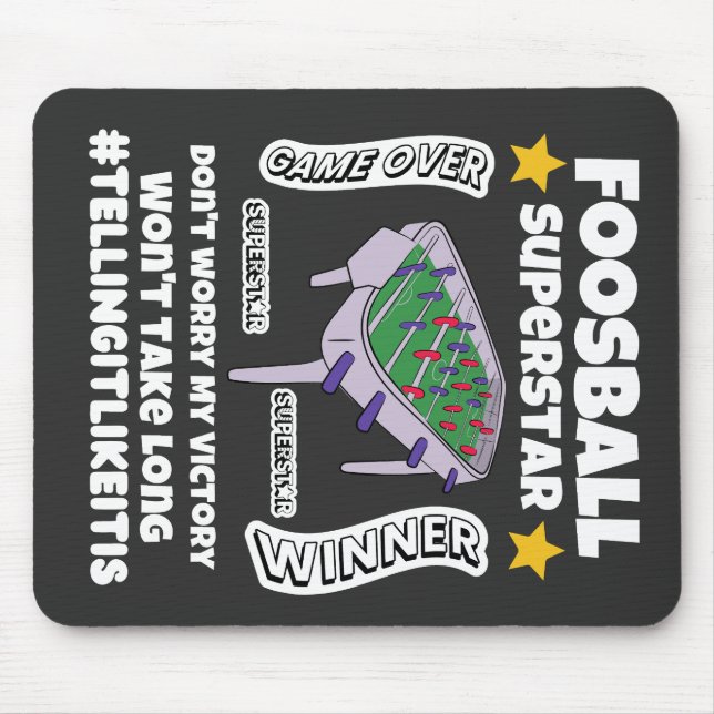 Foosball superstar victory wont take long   mouse mat (Front)
