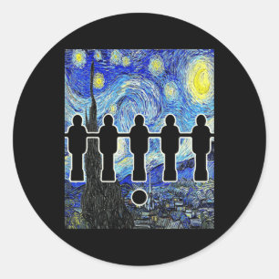 Foosll Starry Night Table Soccer Van Gogh Funny Classic Round Sticker