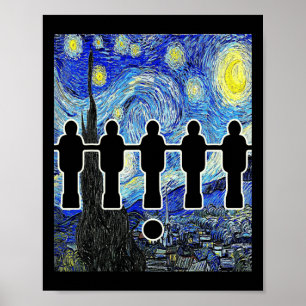 Foosll Starry Night Table Soccer Van Gogh Funny Poster