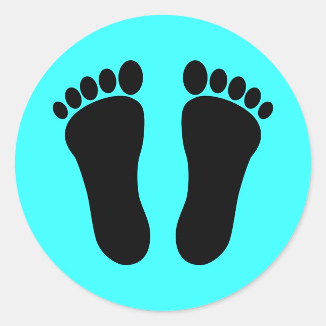 Foot_001_Print_Two_Vector_Clipart Classic Round St Sticker (Front)