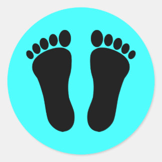 Foot_001_Print_Two_Vector_Clipart Classic Round St Sticker