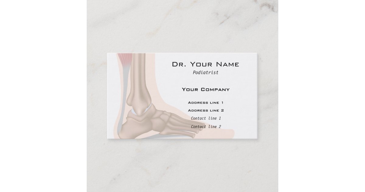 Foot anatomy Business Card Zazzle