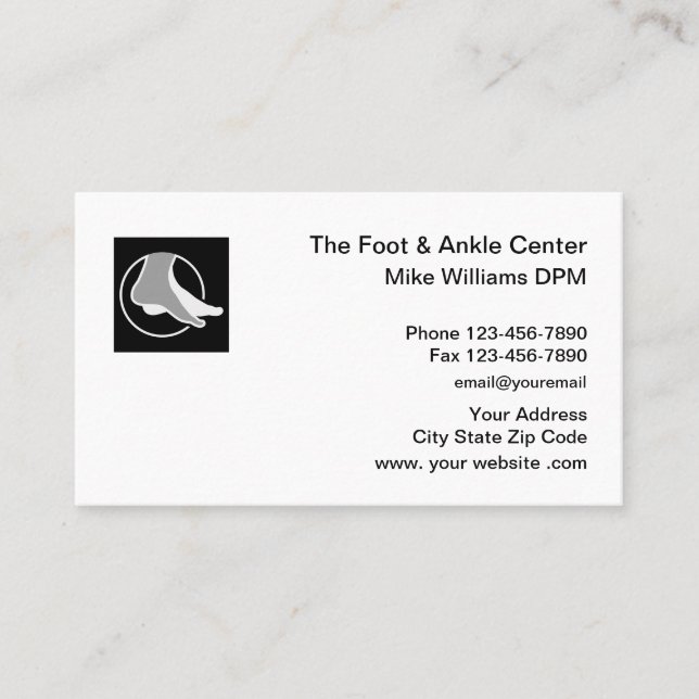 Foot And Ankle Podiatrist Business Card (Front)