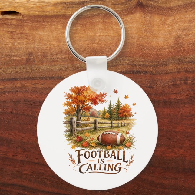 Foot Ball Calling  Key Ring (Front)