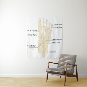 Foot bones anatomy tapestry