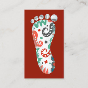 Foot Business Cards - Red White Aqua