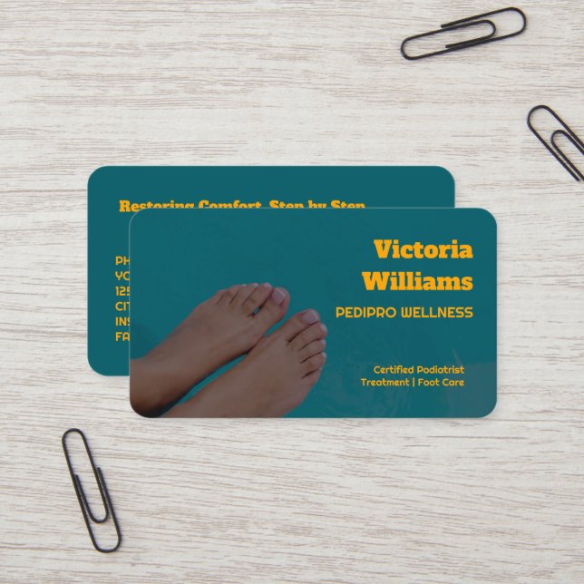 Foot Care Business Card (Front/Back In Situ)