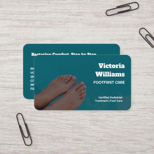 Foot Care Custom Photo Business Card (Front/Back In Situ)