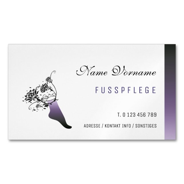 foot care 	Magnetic business card (Front)