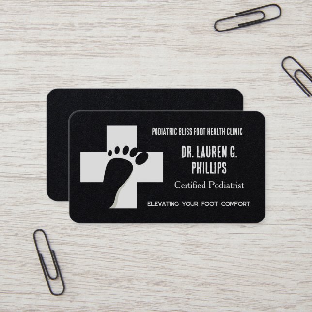 Foot Care Orthopaedic Podology Business Card (Front/Back In Situ)
