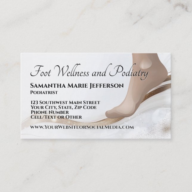 Foot Care Podiatrist Reflexology Therapist Feet Business Card (Front)
