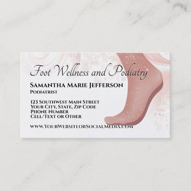 Foot Care Podiatrist Reflexology Therapist Feet Business Card (Front)