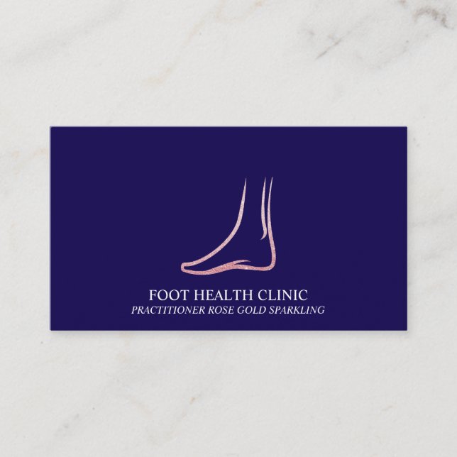 Foot Care Podiatry Practioner Doctor Navy Pink Business Card (Front)