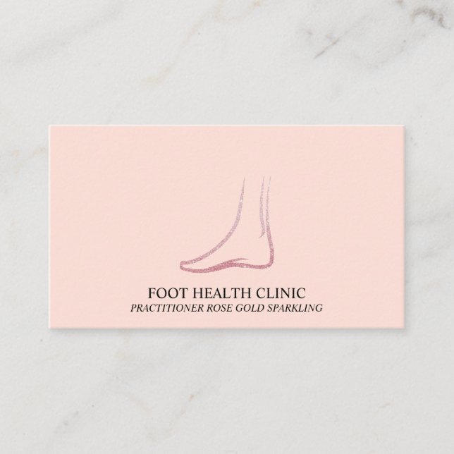 Foot Care Podiatry Practioner Doctor Pink Beige Business Card (Front)