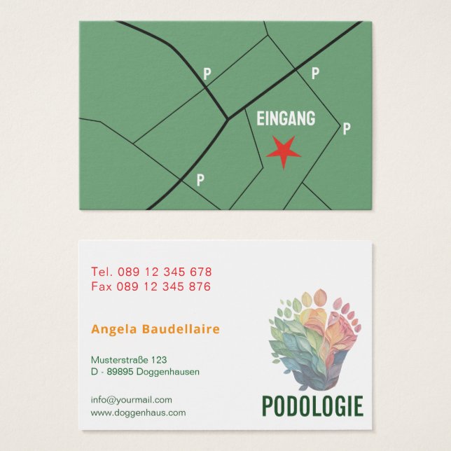 Foot care podology business cards (Front & Back)