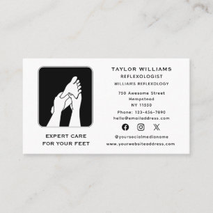 Foot Doctor Reflexology Reflexologist Social Media Business Card
