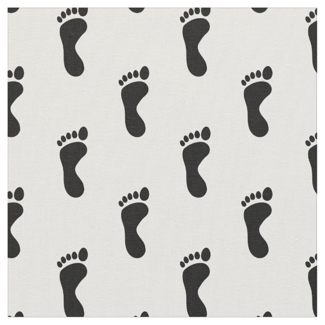 Foot Feet Footprints Black & White Fabric (Close Up)