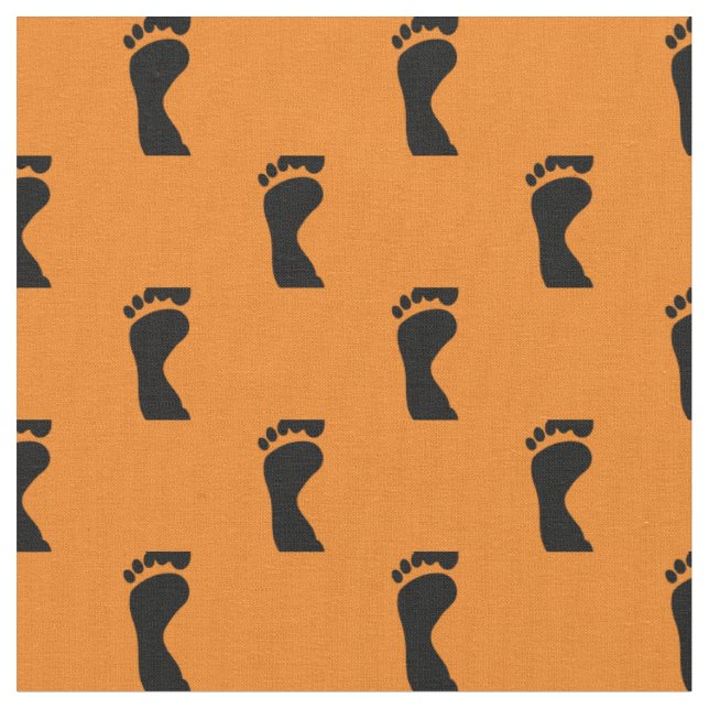 Foot Feet Footprints orange Black Fabric (Close Up)