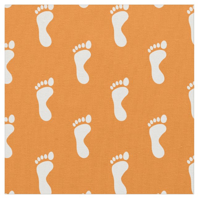 Foot Feet Footprints Orange White Fabric (Close Up)