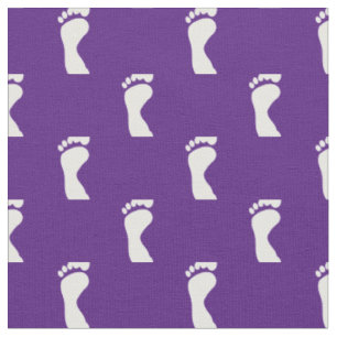 Foot Feet Footprints Purple White Fabric
