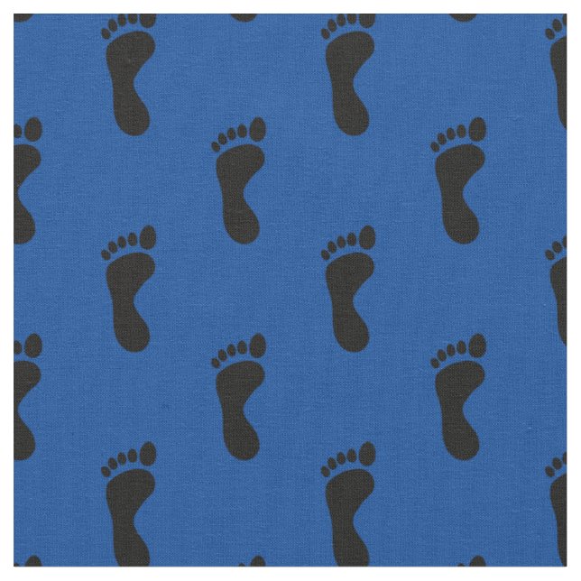 Foot Feet Footprints Teal Blue Fabric (Close Up)