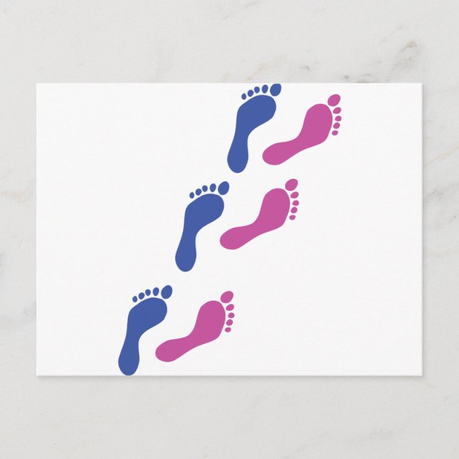 foot feet print prints footprint postcard (Front)