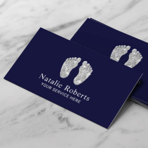 Foot Healthcare Practitioner Reflexology Spa Navy  Business Card