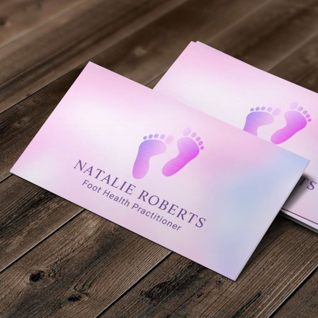 Foot Healthcare Spa Practitioner Dreamy Pink Ombre Business Card (Creator Uploaded)