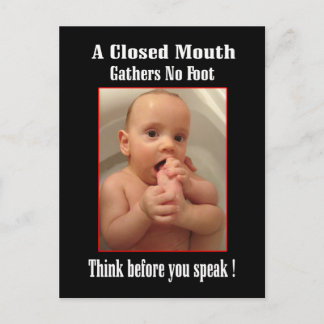 Foot in Mouth - Funny sayings Postcard
