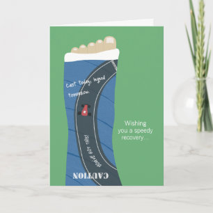 Foot Leg Cast Encouraging Greeting Card