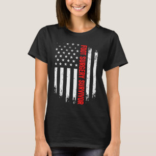 Foot Leg Surgery Survivor American Flag Recovery G T-Shirt