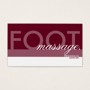 FOOT MASSAGE gift card overlay