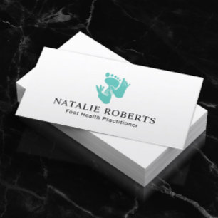 Foot Massage Healthcare Practitioner Teal Spa Business Card