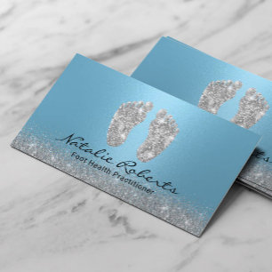 Foot Massage Practitioner Modern Light Blue Spa Business Card