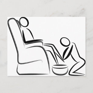 Foot Massage Stick Figure Postcard