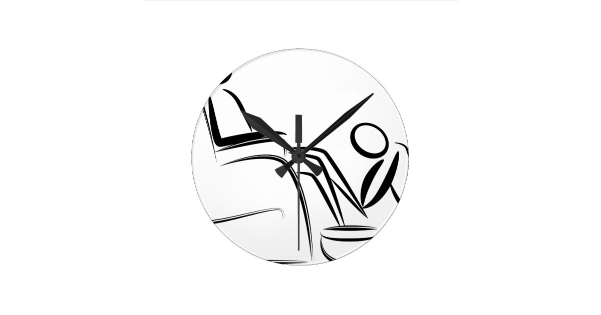 Foot Massage Stick Figure Round Clock Zazzle