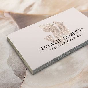 Foot Massage Therapist Podiatrist Modern Beige Spa Business Card
