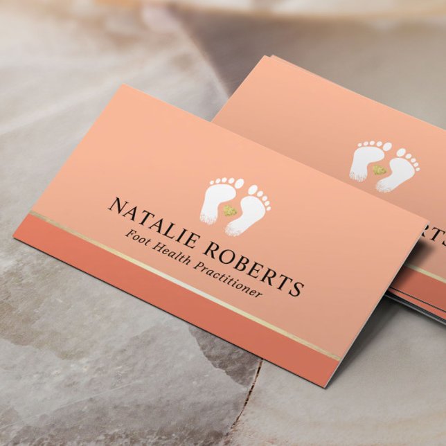 Foot Massage Therapist Podiatrist Peach Colour SPA Business Card (Creator Uploaded)