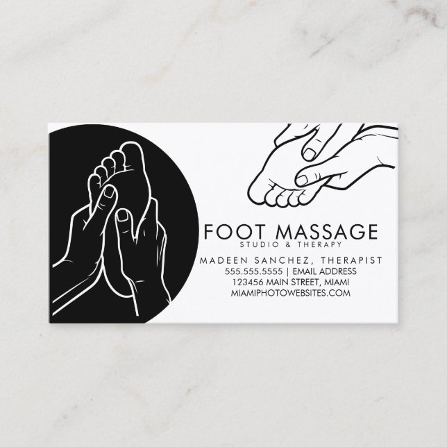 Foot Massage Therapist Soles Feet Business Card (Front)