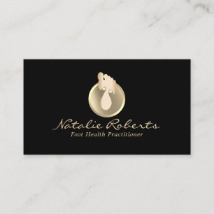 Foot Massage Therapy Black Gold Reflexology Spa Business Card