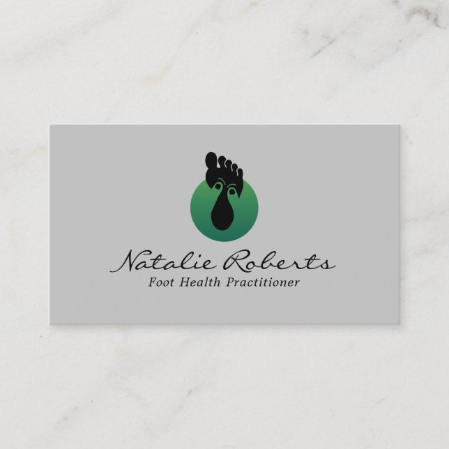 Foot Massage Therapy Custom Logo Reflexology Spa Business Card (Front)