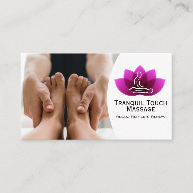 Foot Massage | Tranquil Day Spa Session Business Card (Front)