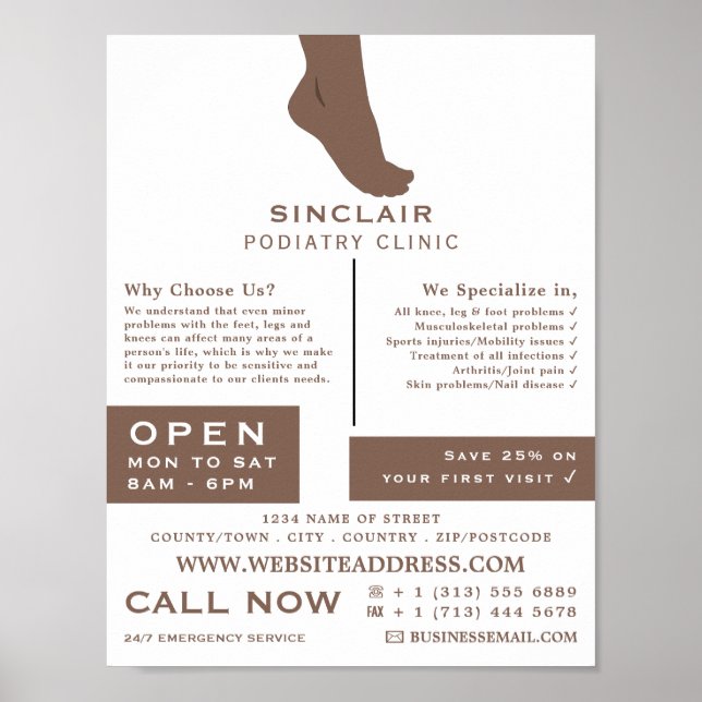 Foot Portrait, Podiatry Clinic, Podiatrist Poster (Front)