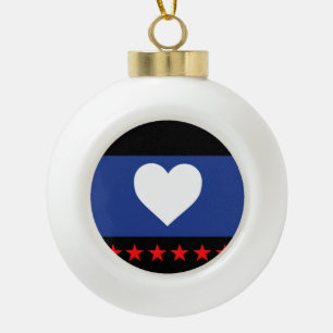 Foot Pride Flag Ceramic Ball Christmas Ornament